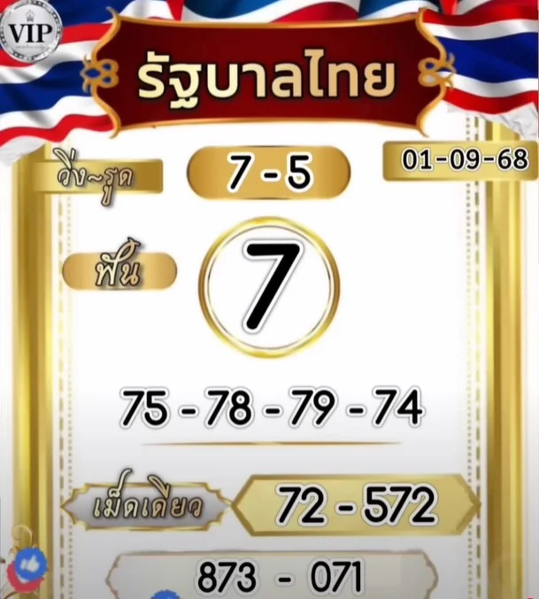 หวยเจ๊ฟองเบียร์ 1/9/68