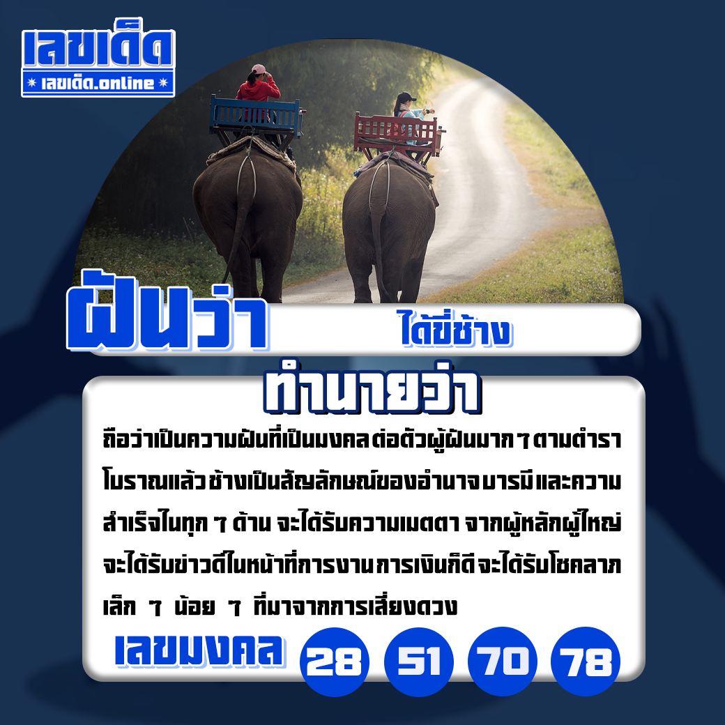 ฝันว่าได้ขี่ช้าง